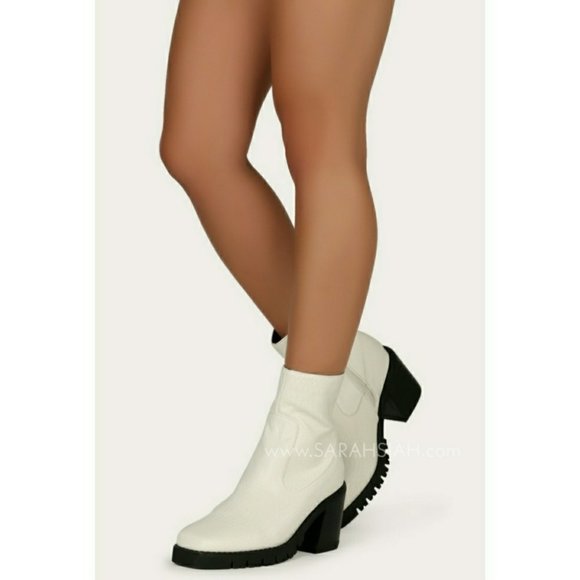 🖤Square Toe Chunky Heel Lugged - Picture 3 of 5